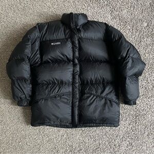 Vintage 90's Women's Columbia Down Puffer Coat Black Medium Jacket Ski Urban